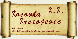 Kosovka Krstojević vizit kartica